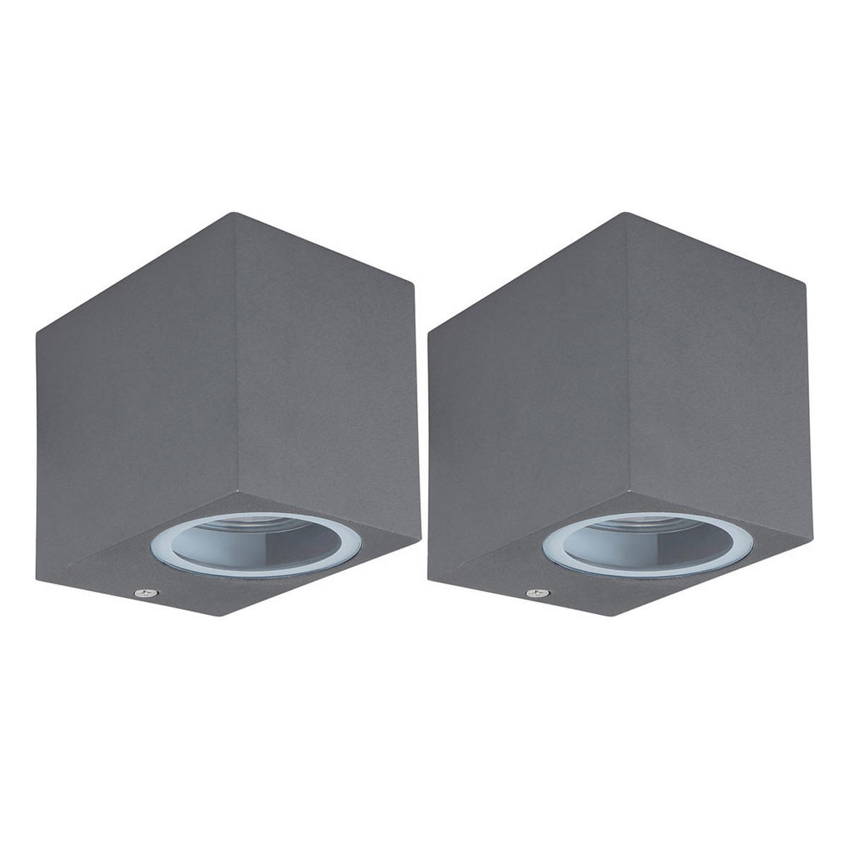 AUSSEN-WANDLEUCHTE Anthrazit Glas 2er Set - Anthrazit, Glas (6.8/8.1/9.2cm) - Globo Lighting