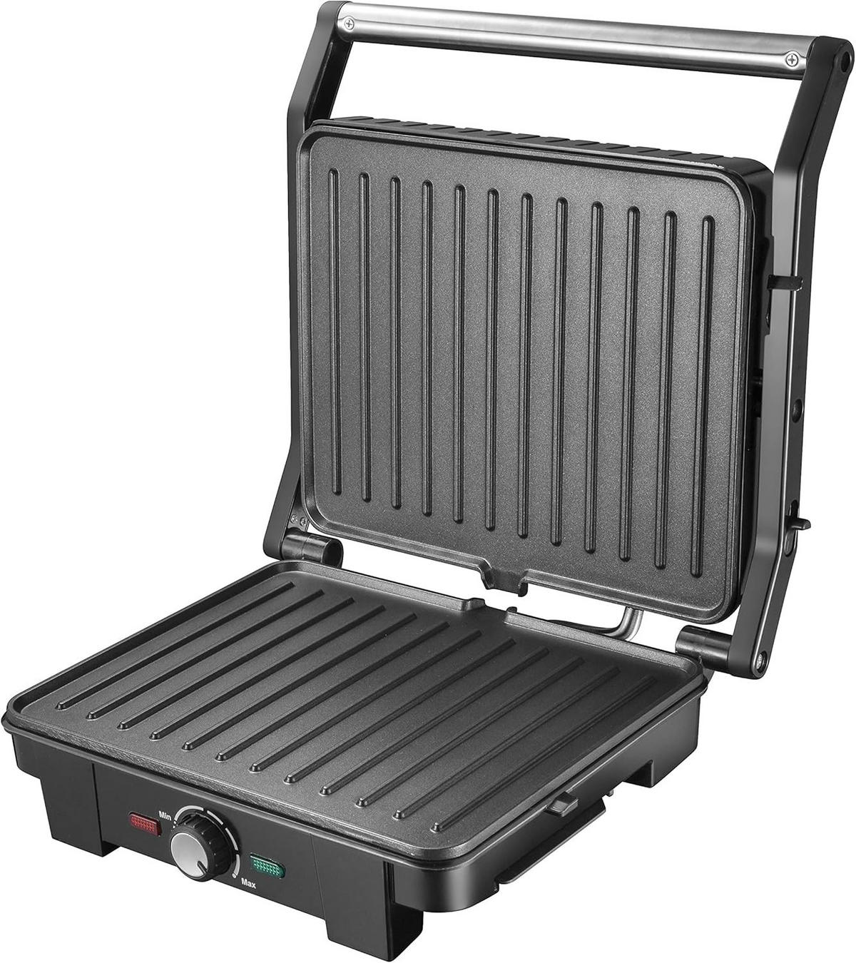KONTAKTGRILL AD3051 Silber und Schwarz - Schwarz, Keramik/Kunststoff (40/20/42cm) - Adler