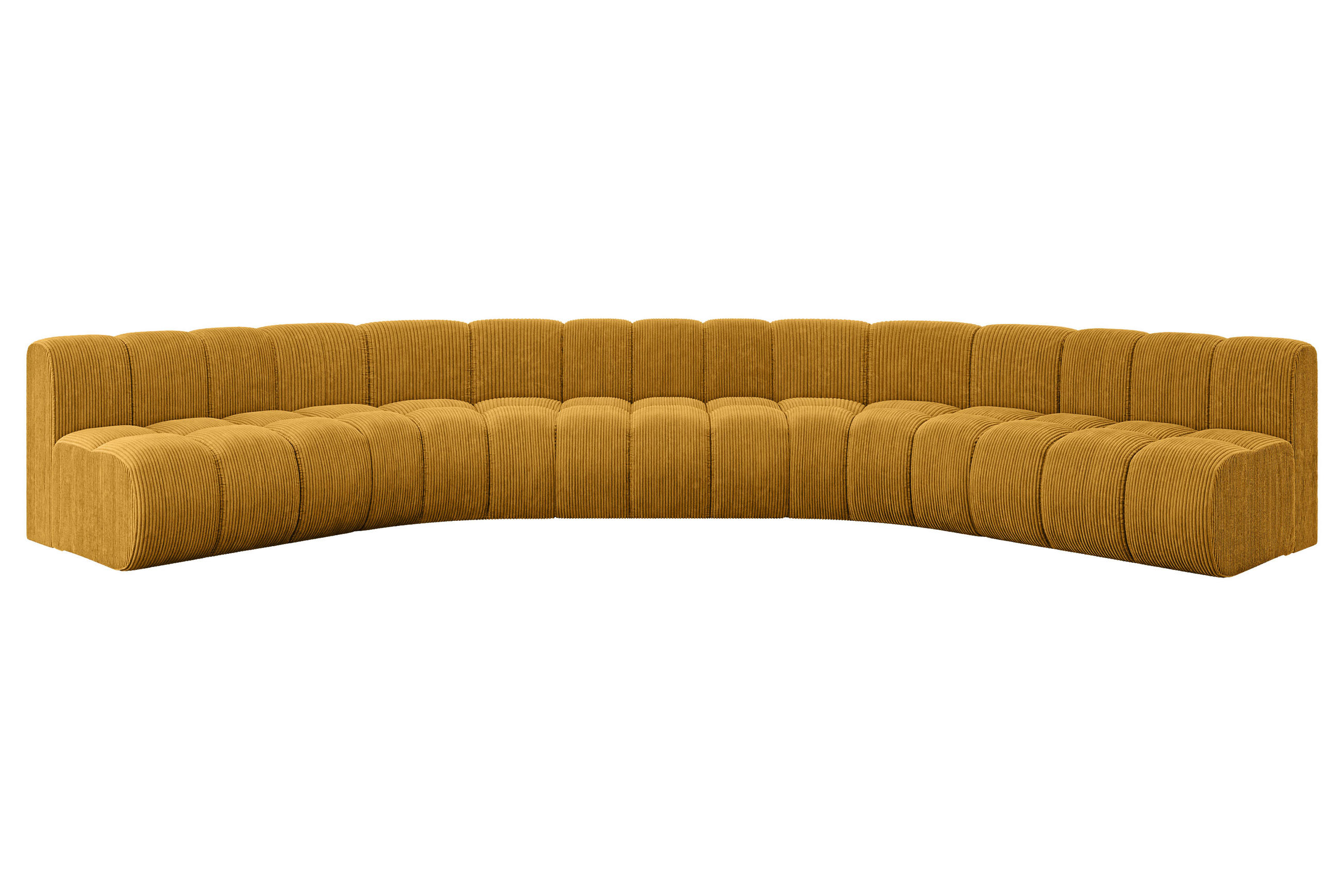 WOHNLANDSCHAFT modulares Sofa Montra-U1 - 490x174x70 cm Senfgelb - Currygelb, Holzwerkstoff/Textil (490/70/174cm) - ALTDECOR