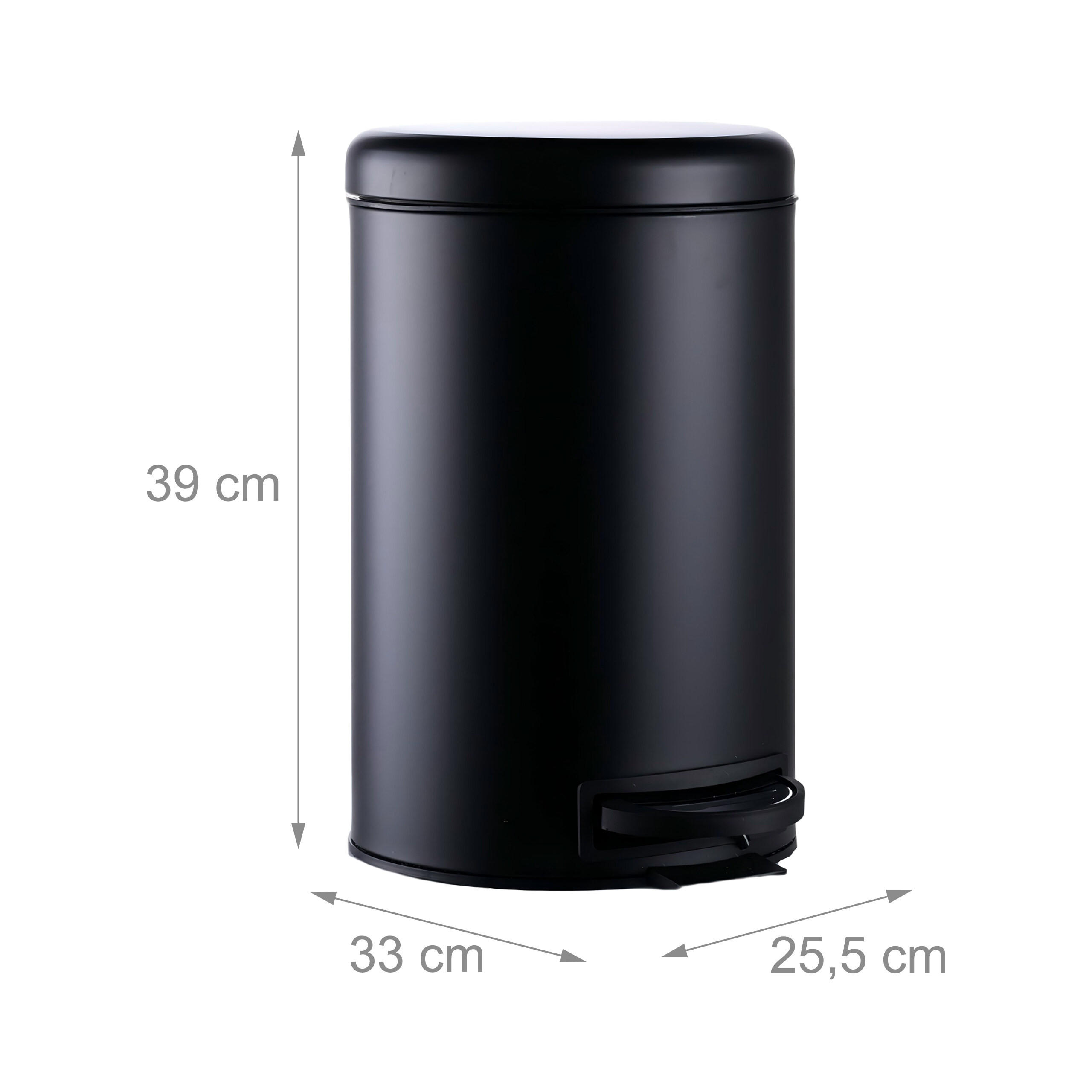 Thumbnail - Relaxdays Mülleimer, Schwarz, Kunststoff, 25.5x39x33 cm, Küchen, Küchenausstattung, Mülleimer