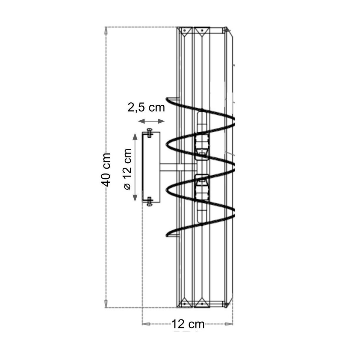WANDLEUCHTE Daryna, Transparent und Messing, 40cm - Transparent, Glas (12/40/12cm) - KOSILUM
