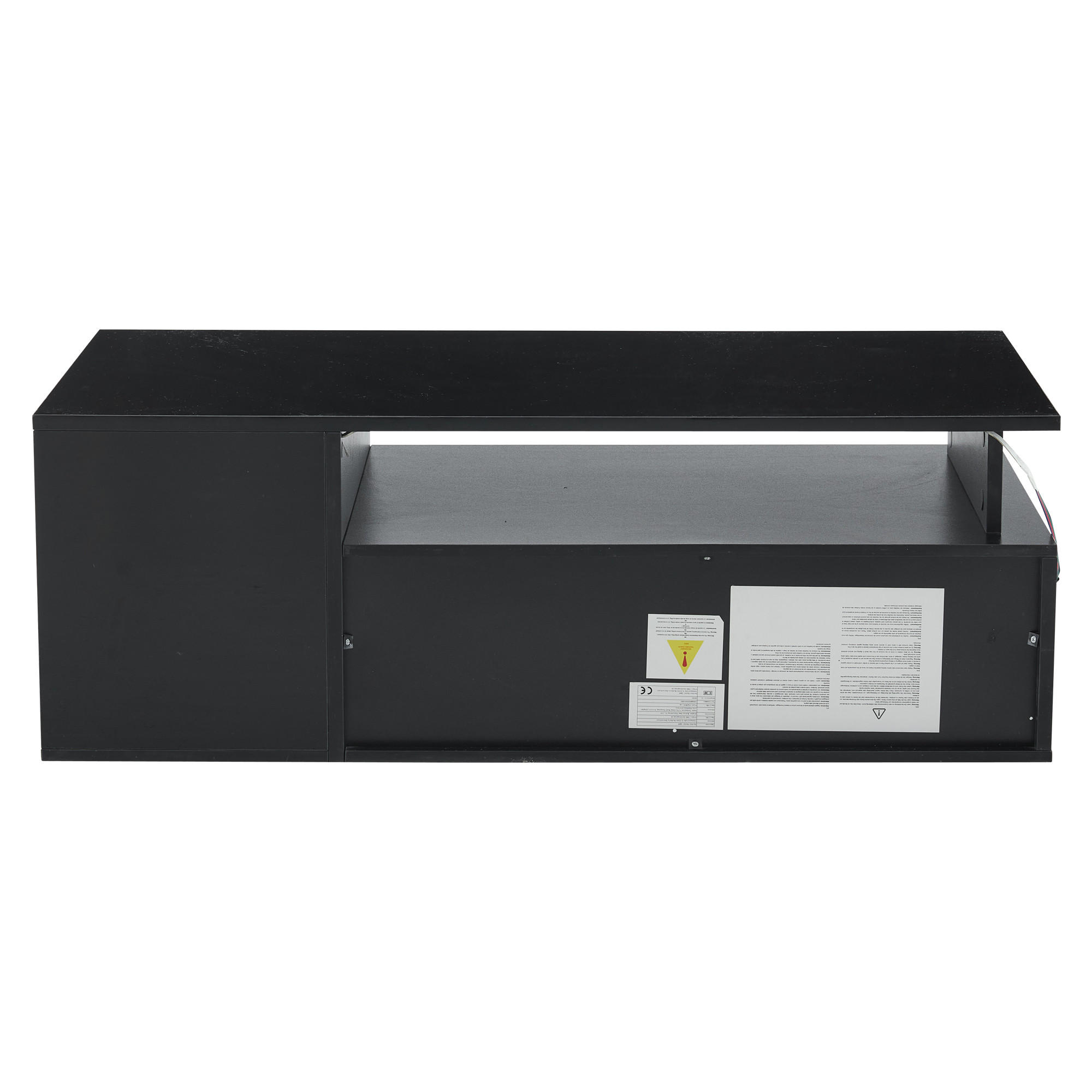 COUCHTISCH DE-141 mit LED Schwarz - Schwarz, Holzwerkstoff (50/100/35cm) - ComfortXL