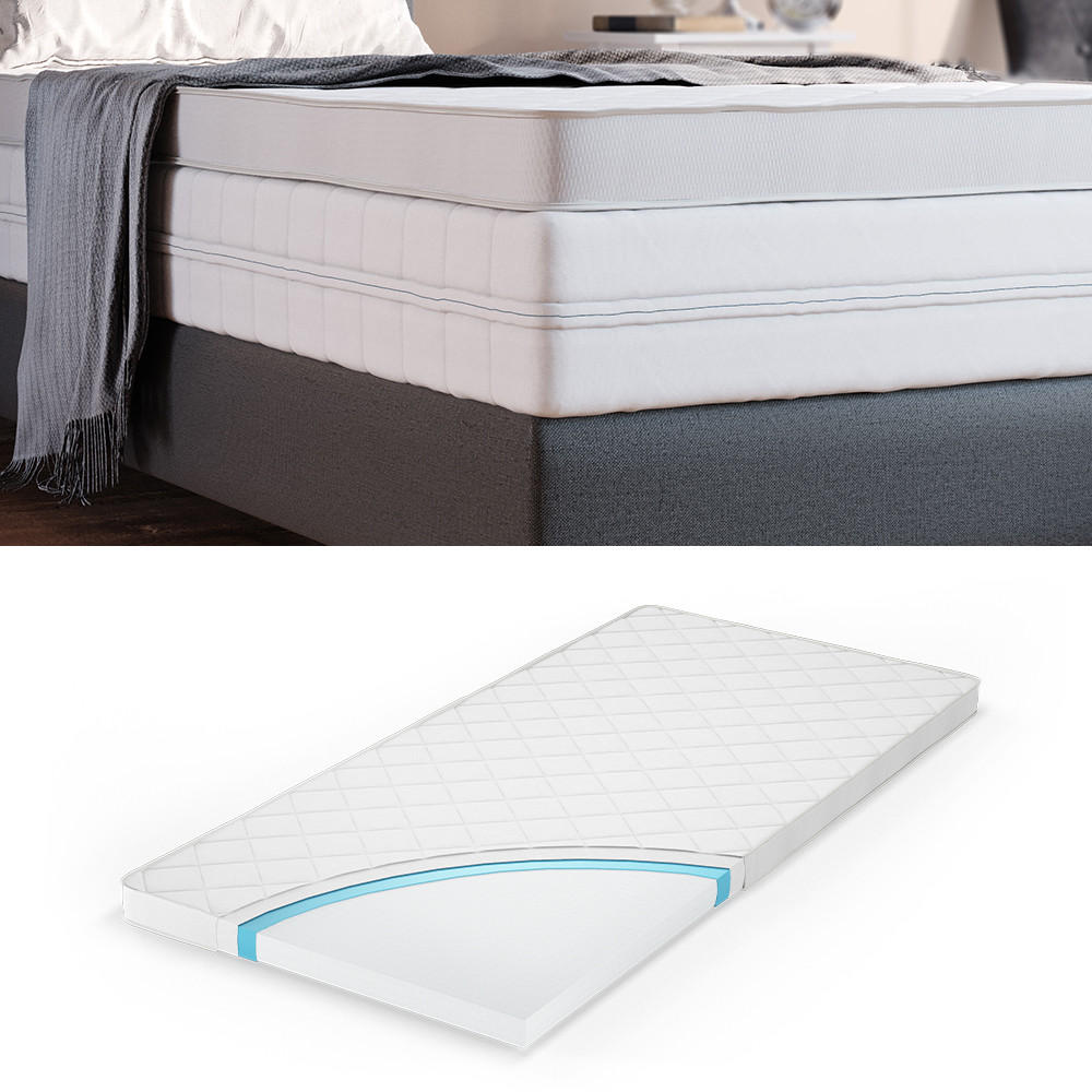 MATRATZENSCHONER Weiß 90 x 200 cm Pur 340 Topper - Weiß, Textil - VitaliSpa