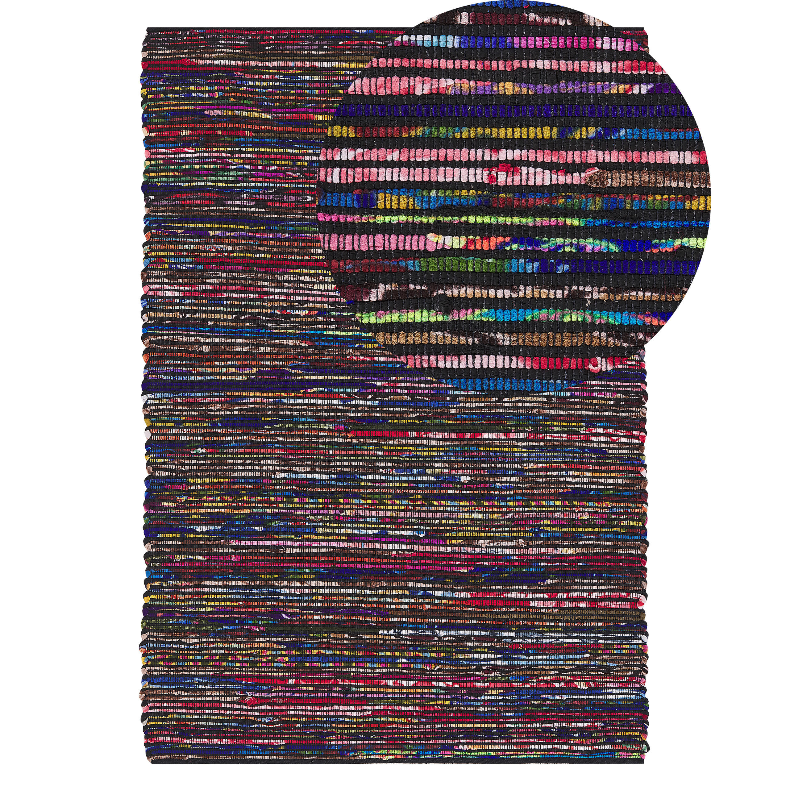 TEPPICH geflochten Bartin 200/140 cm - Multicolor, Kunststoff (140/200cm) - Beliani