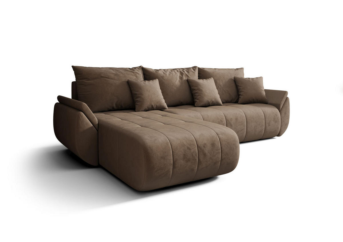 ECKSOFA mit Schlaffunktion TOKYO R Monolith 09 Rechts - Braun, Textil (280/185cm) - Bedante