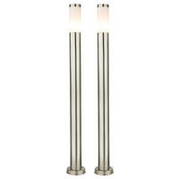 RGB LED WEGELEUCHTE Edelstahl Silber 2er Set - Silberfarben, Kunststoff (7.8/7.8/110cm) - Globo Lighting