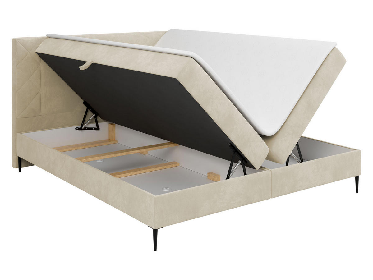 BOXBETT Portes - H3 - Schwarz, Holzwerkstoff/Textil (140/200cm) - MIRJAN24