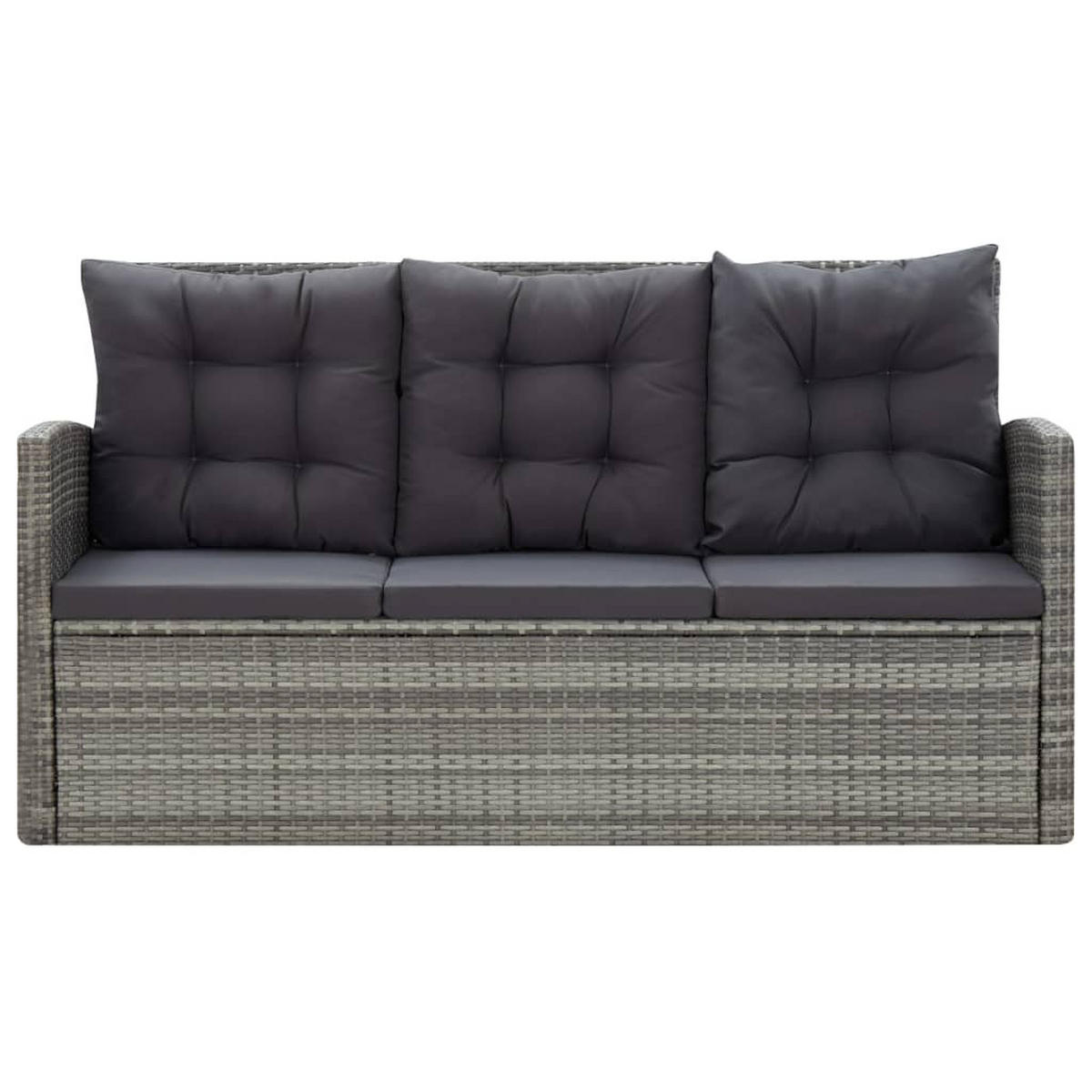 DINING-LOUNGESET mit Auflagen für 8 Personen, aus PE-Rattan, Braun, 5-teiliges Set - Dunkelgrau/Grau, Kunststoff/Textil - vidaXL