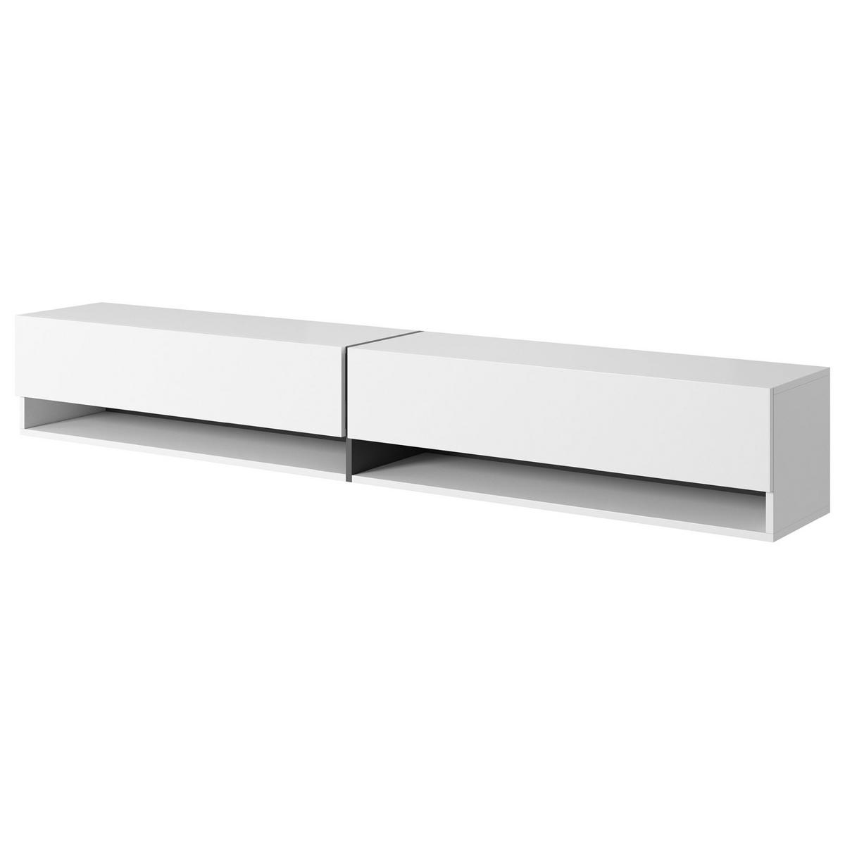 TV-HÄNGEBOARD Mirrgo Weiß / Grafitgrau 200 cm - Weiß, Holzwerkstoff (200/30/31.6cm) - Selsey