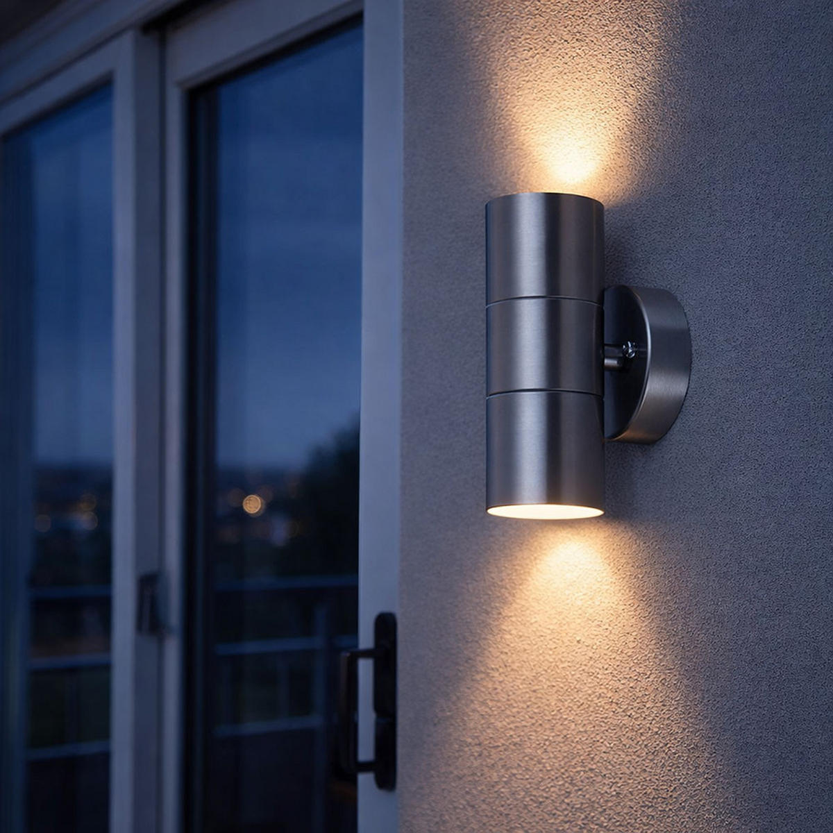 LED AUSSEN-WANDLEUCHTE Edelstahl Silber - Silberfarben, Metall (8.5/16.3/9.3cm)