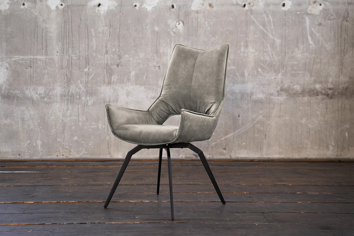 DREHSTUHL SIVO Hellgrau Webstoff - Hellgrau, Textil (57/95/56cm) - KAWOLA