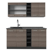 JEDNOTKOVÁ KUCHYNĚ R-Line Ušlechtilá šedá/antracitová - šedá/antracitová, kompozitní dřevo (160/81.6/60cm) - Vicco