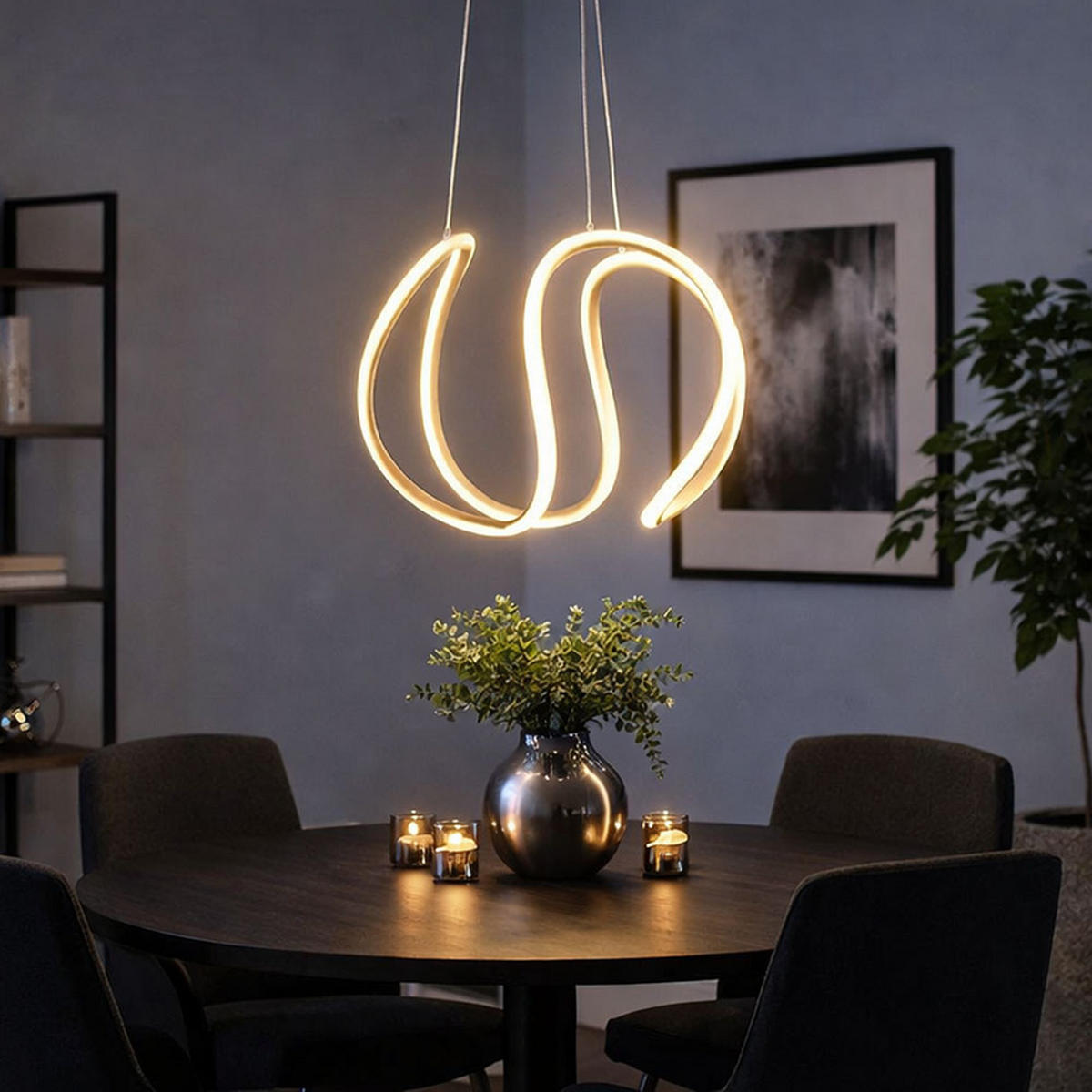 LED HÄNGELEUCHTE VALERIA Grau Weiß - Grau, Metall (45/44/150cm)