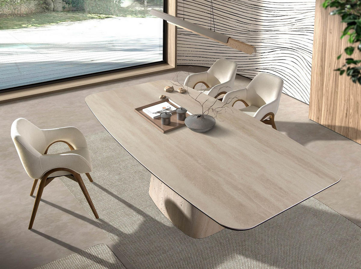 STUHL asymmetrisch Walnuss Beige 60/60/80 cm - Beige, Holz/Textil (60/80/60cm) - ANGEL CERDA