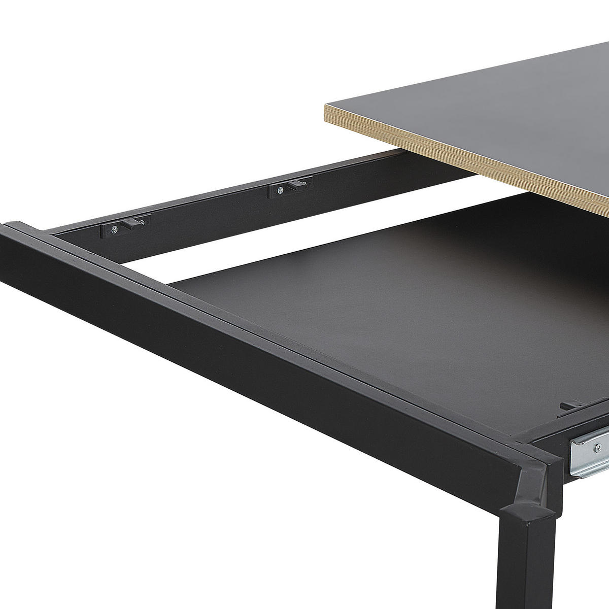 KONFERENZTISCH Ausziehbar 90/140-190 cm Schwarz Avis - Schwarz, Holzwerkstoff (140/90/76cm) - Beliani