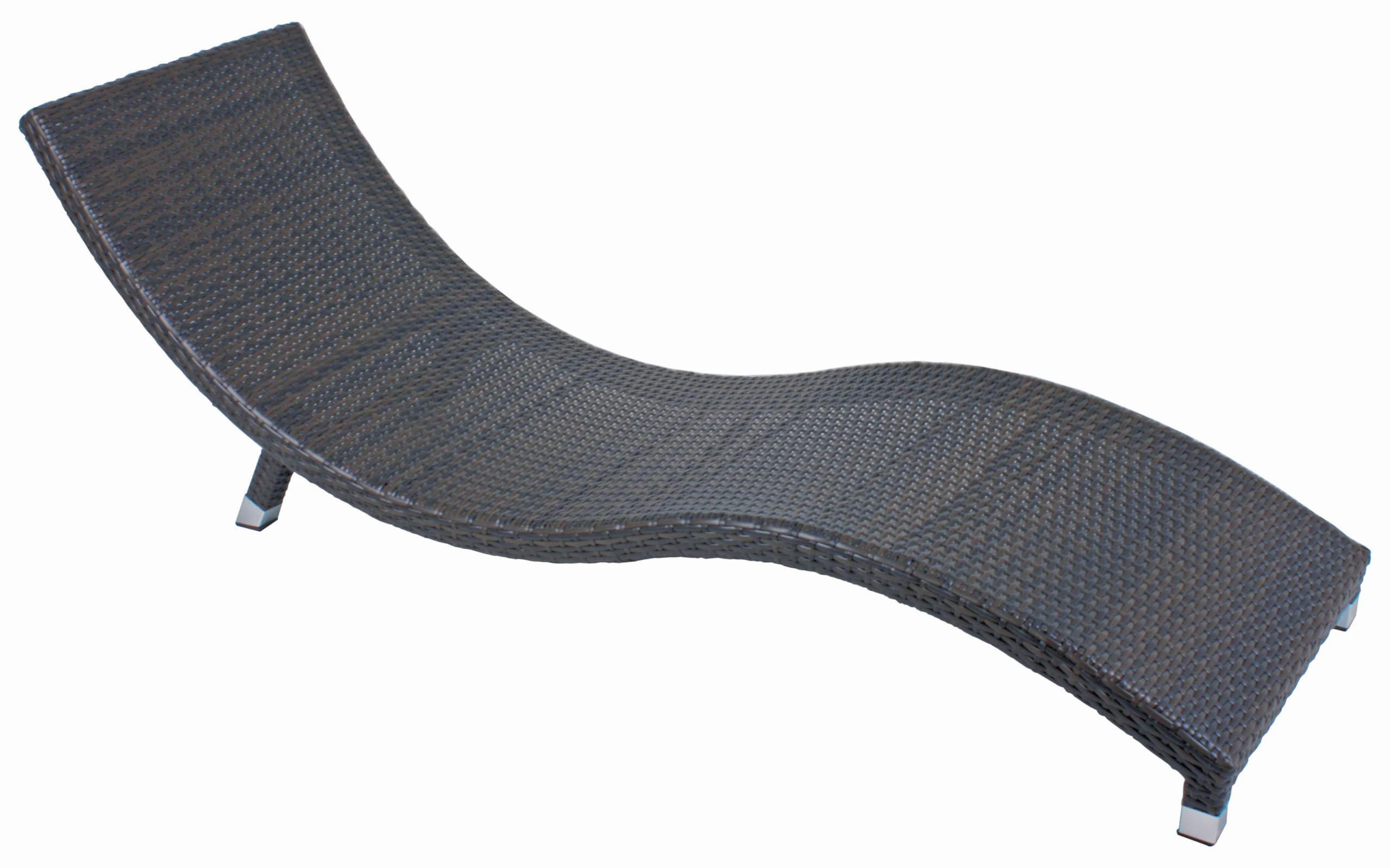 SONNENLIEGE Alice Alu Coffee Kunststoff Gartenliege Wellig - Mokka, Kunststoff (59/62/185cm) - DELUKE