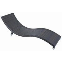 SONNENLIEGE Alice Alu Coffee Kunststoff Gartenliege Wellig - Mokka, Kunststoff (59/62/185cm) - DELUKE