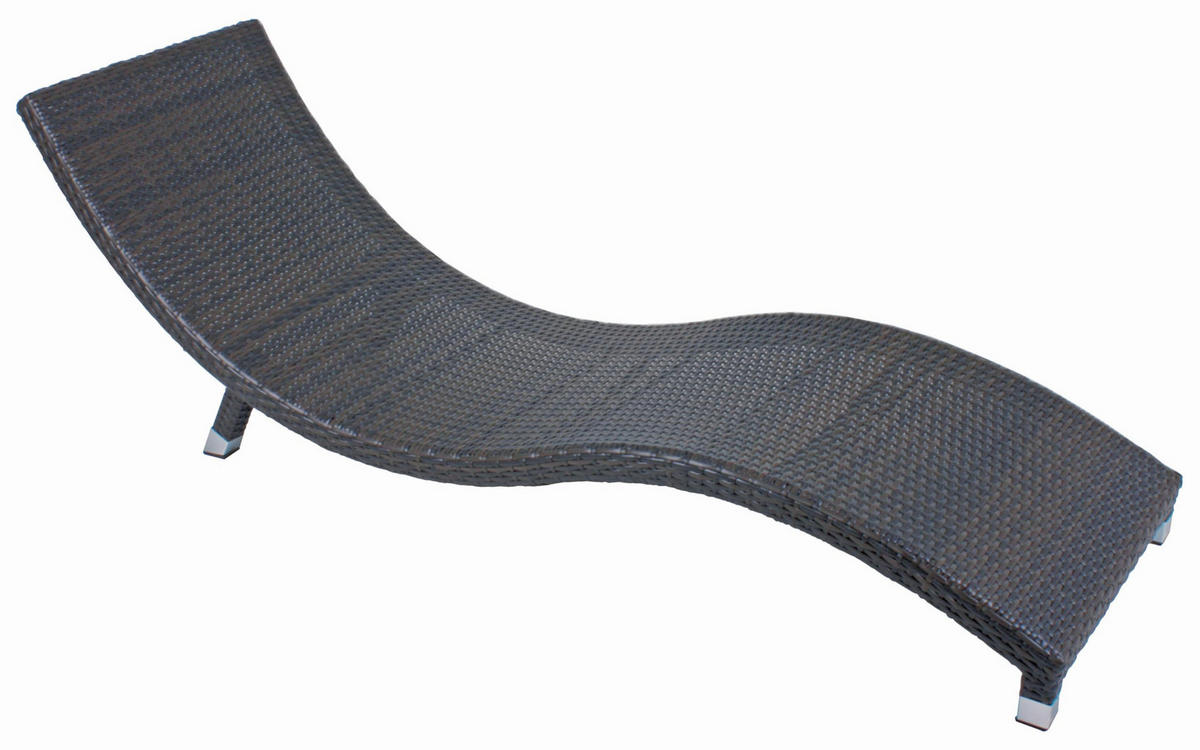 SONNENLIEGE Alice mit Auflage Coffee Kunststoff Gartenliege Wellig - Mokka, Kunststoff (59/62/185cm) - DELUKE