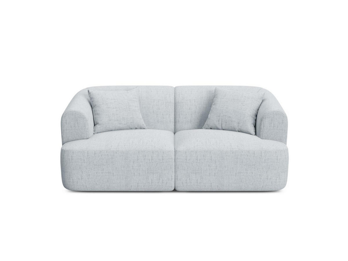 MODULARES-SOFA Campi aus strukturiertem Stoff hellgrau 2 Sitzplätze - Hellgrau, Textil (90/70/180cm) - Cosmopolitan Design
