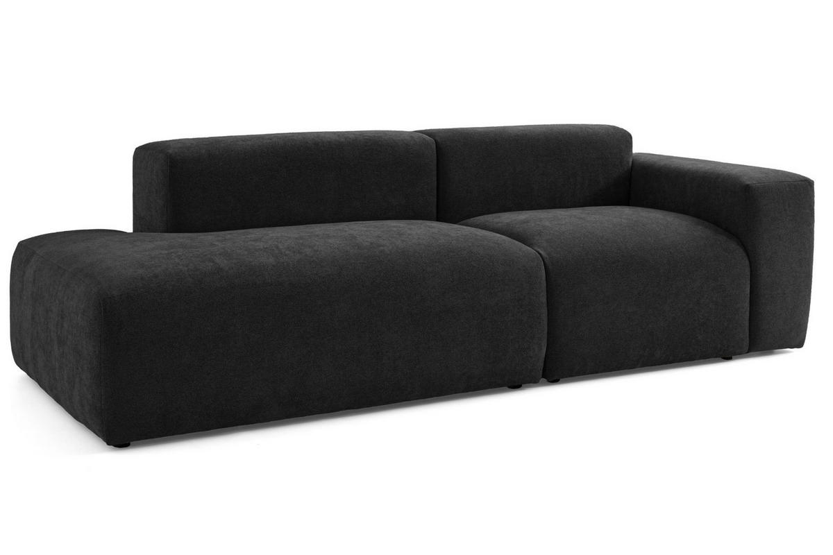 3-SITZER modulares Sofa HEAVEN SET 1 Links, Breite 255 cm Webstoff Schwarz - Schwarz, Holz/Kunststoff (255/71/102cm) - Muffo