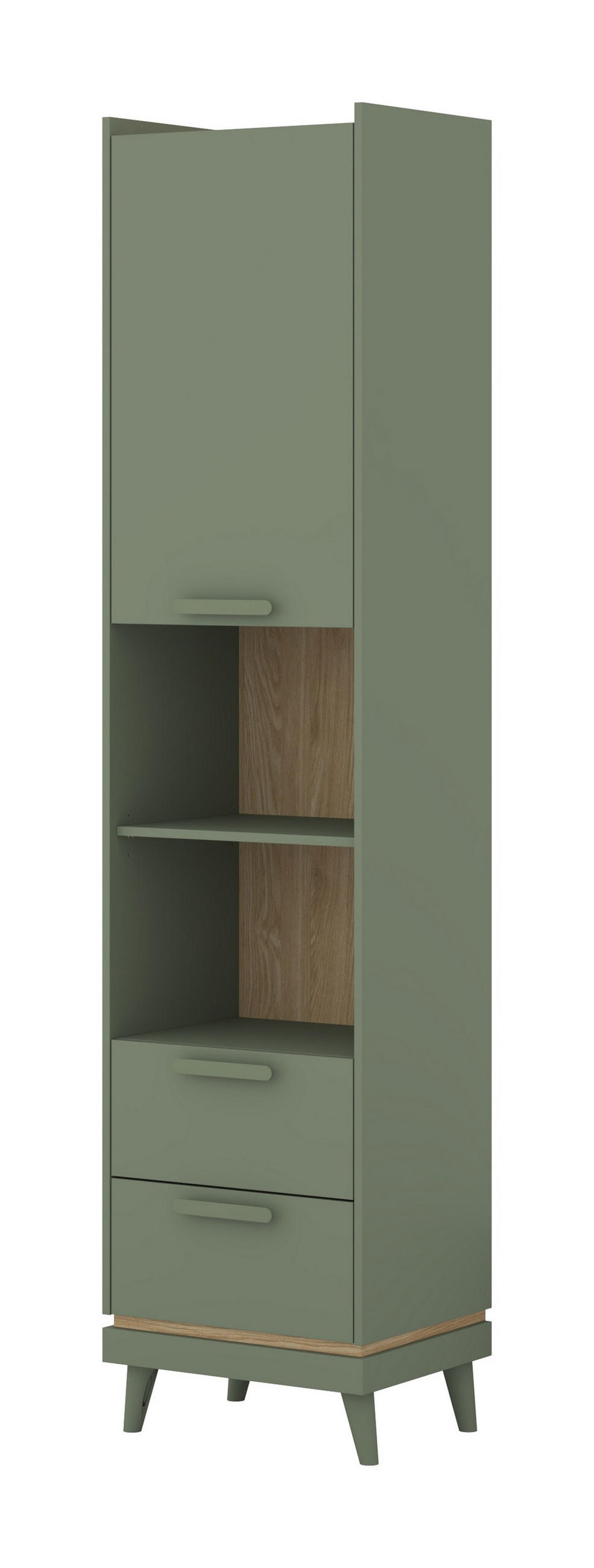 BÜCHERREGAL ACARA 50x40x215 cm, Regal Hellgrün - Hellgrün, Holzwerkstoff (50/215/40cm) - MASSENO