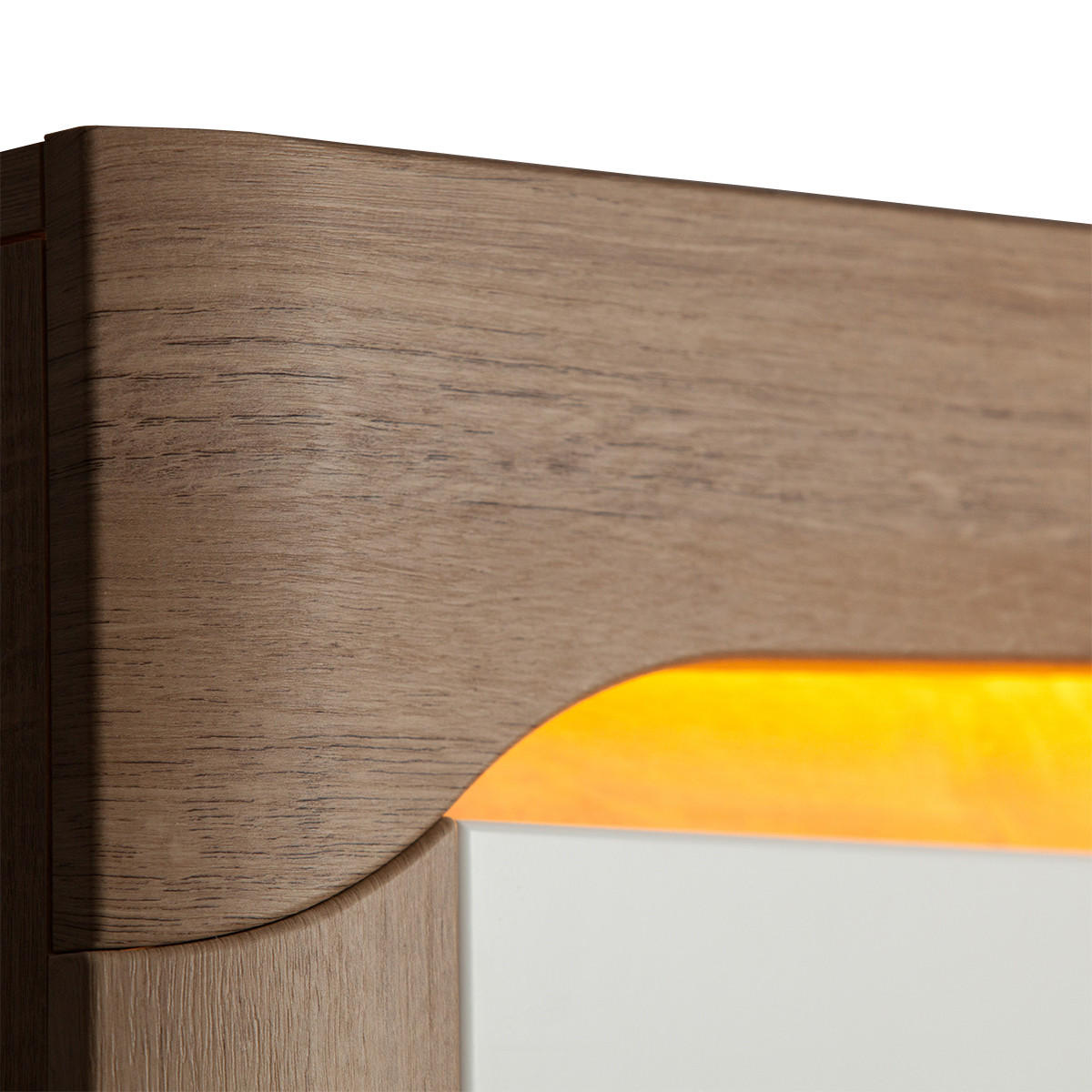 VITRÍNA Teo Bílá a dřevo - bílá, kompozitní dřevo (102/148/43cm) - Petits-meubles