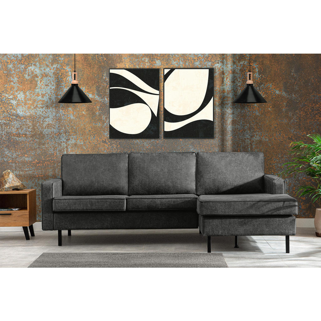 Thumbnail - Konsimo® Ecksofa-Rechts, Dunkelgrau, Textil, L-Form,L-Form, 234x160 cm, Hergestellt in Europa, Wohnzimmer, Sofas & Couch...
