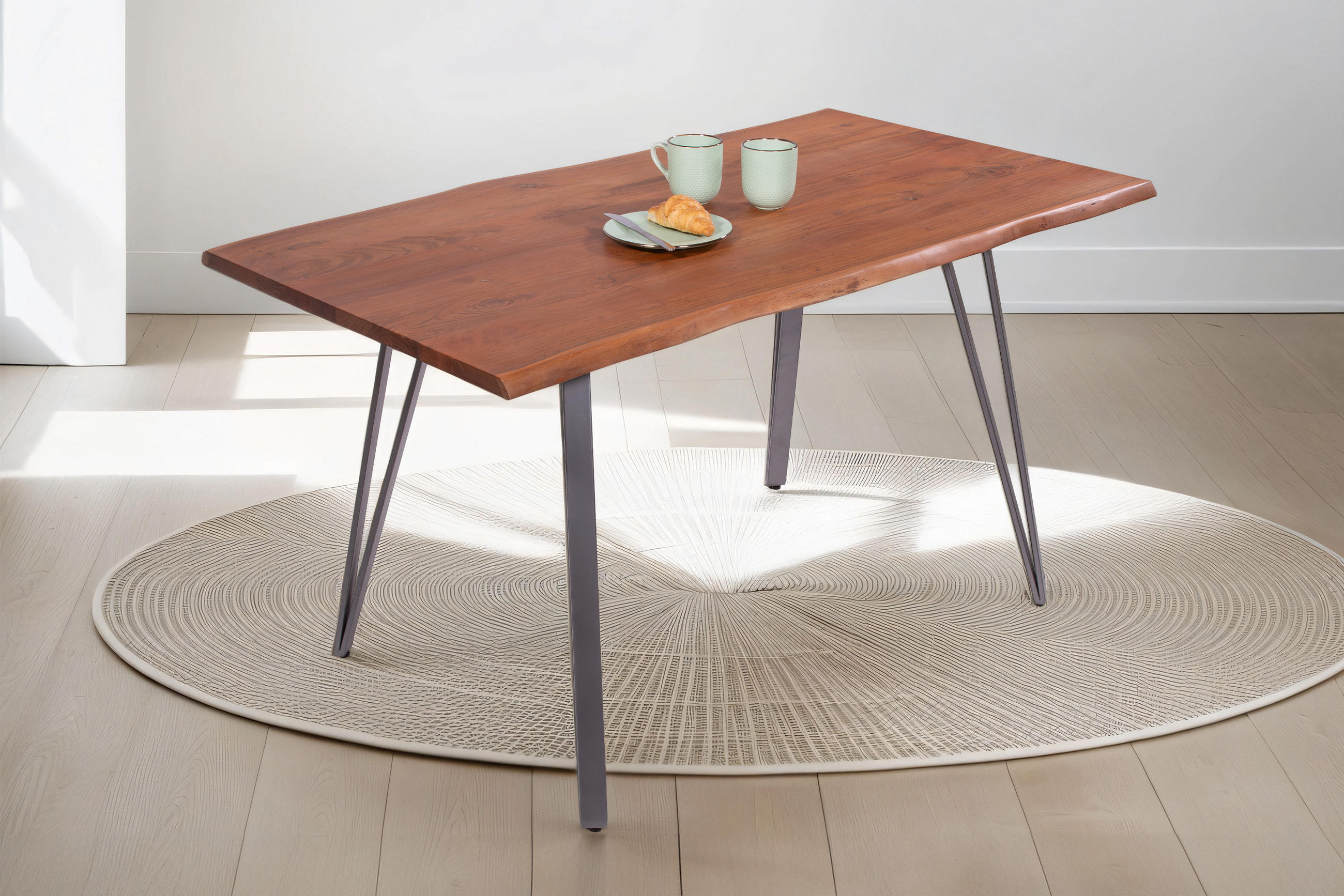 ESSTISCH CELIA - Silberfarben/Braun, Holz/Metall (80/120/77cm) - SAM