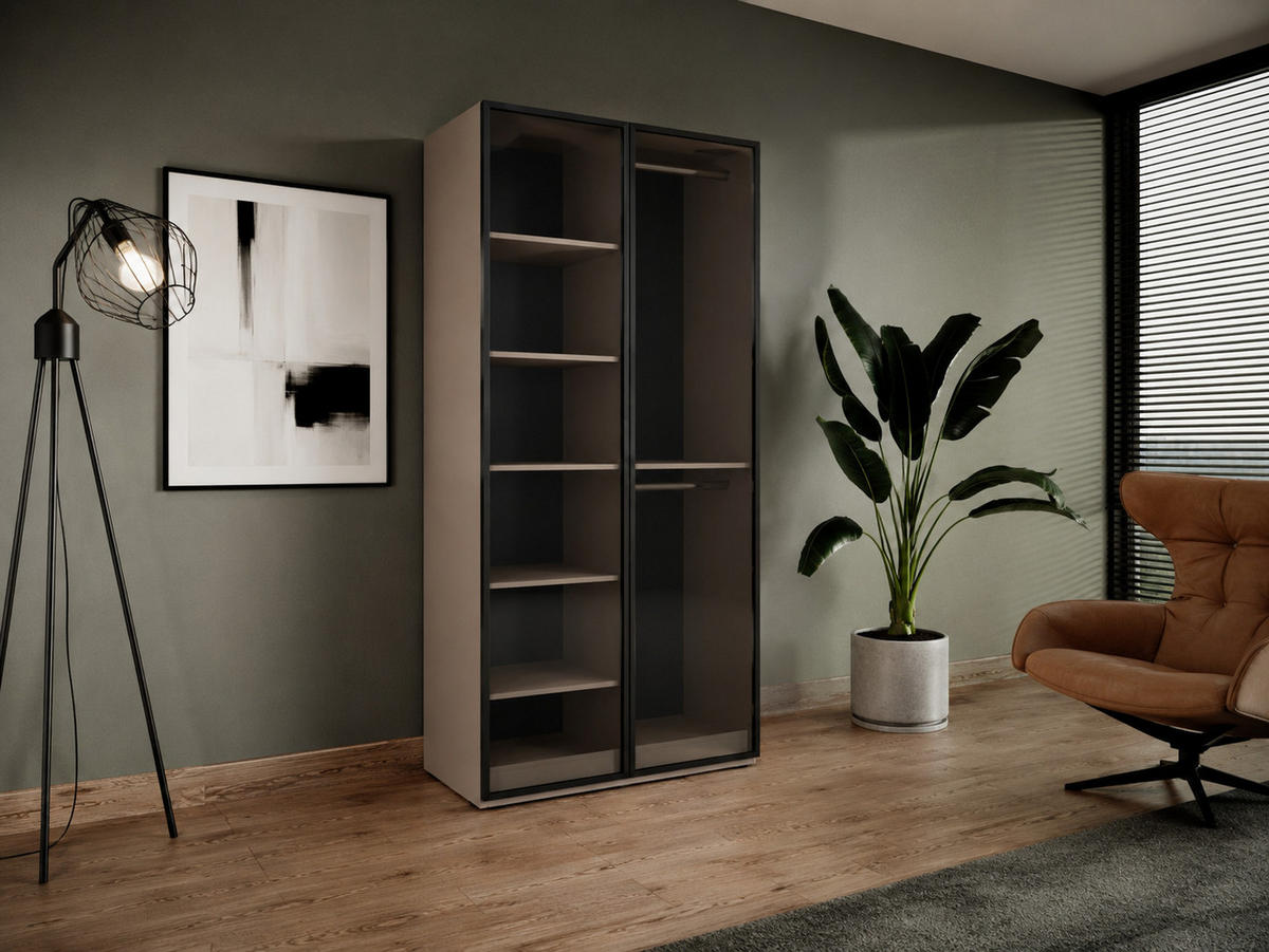 DREHTÜRENSCHRANK ATELIO 101/200/51 cm Modern Kleiderschrank 2-türig Beige - Beige, Holzwerkstoff (101/200/51cm) - MASSENO