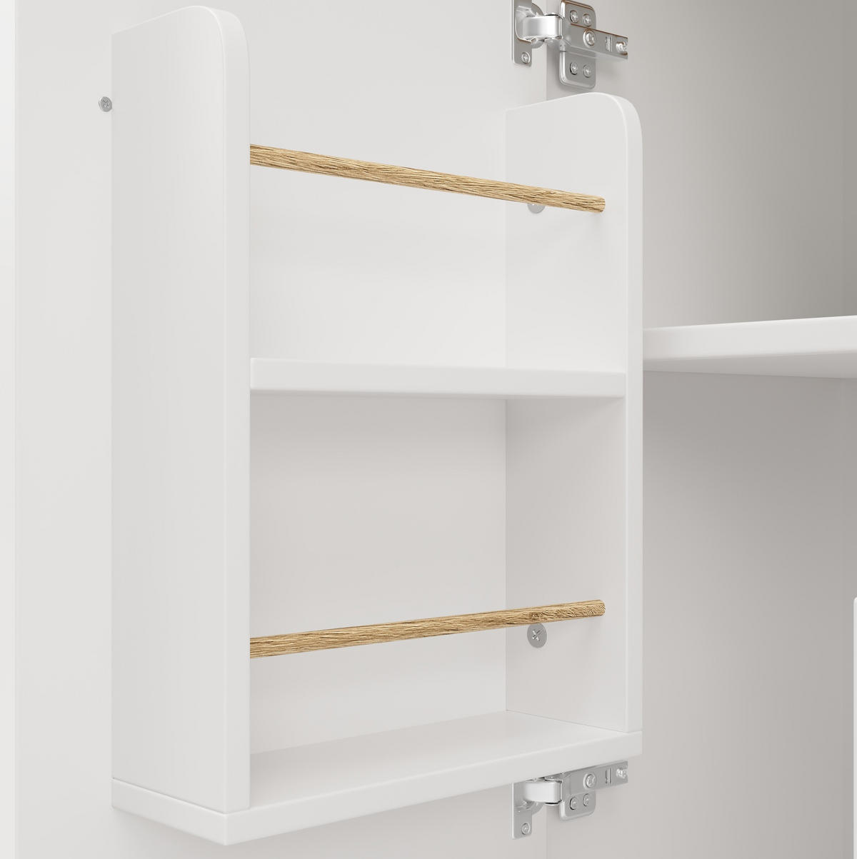 KÜCHENINSEL 137.9x73x92cm aus MDF/Metall mit Klapptisch & Weinregal - Weiß, Holzwerkstoff (137.9/92/73cm) - Modfu