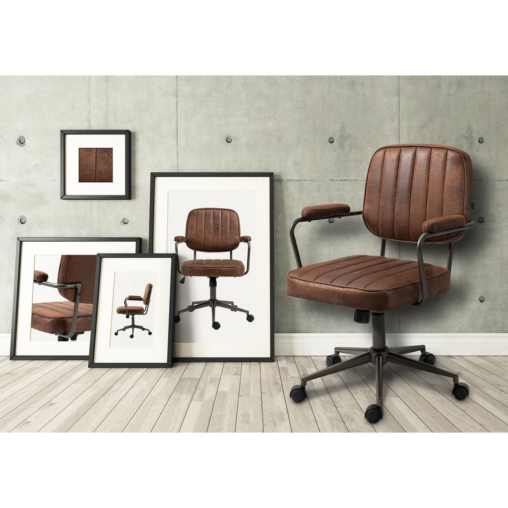 Thumbnail - CLP Drehstuhl, Cognac, Textil, 61x88x63 cm, Arbeitszimmer, Bürostühle, Drehstühle