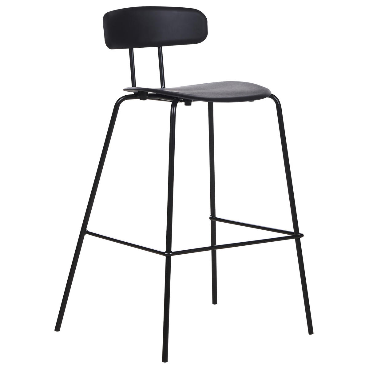 BARSTUHL 2er-Set Kunststoff/Metall schwarz Sibley - Schwarz, Kunststoff (53/95/52cm) - Beliani