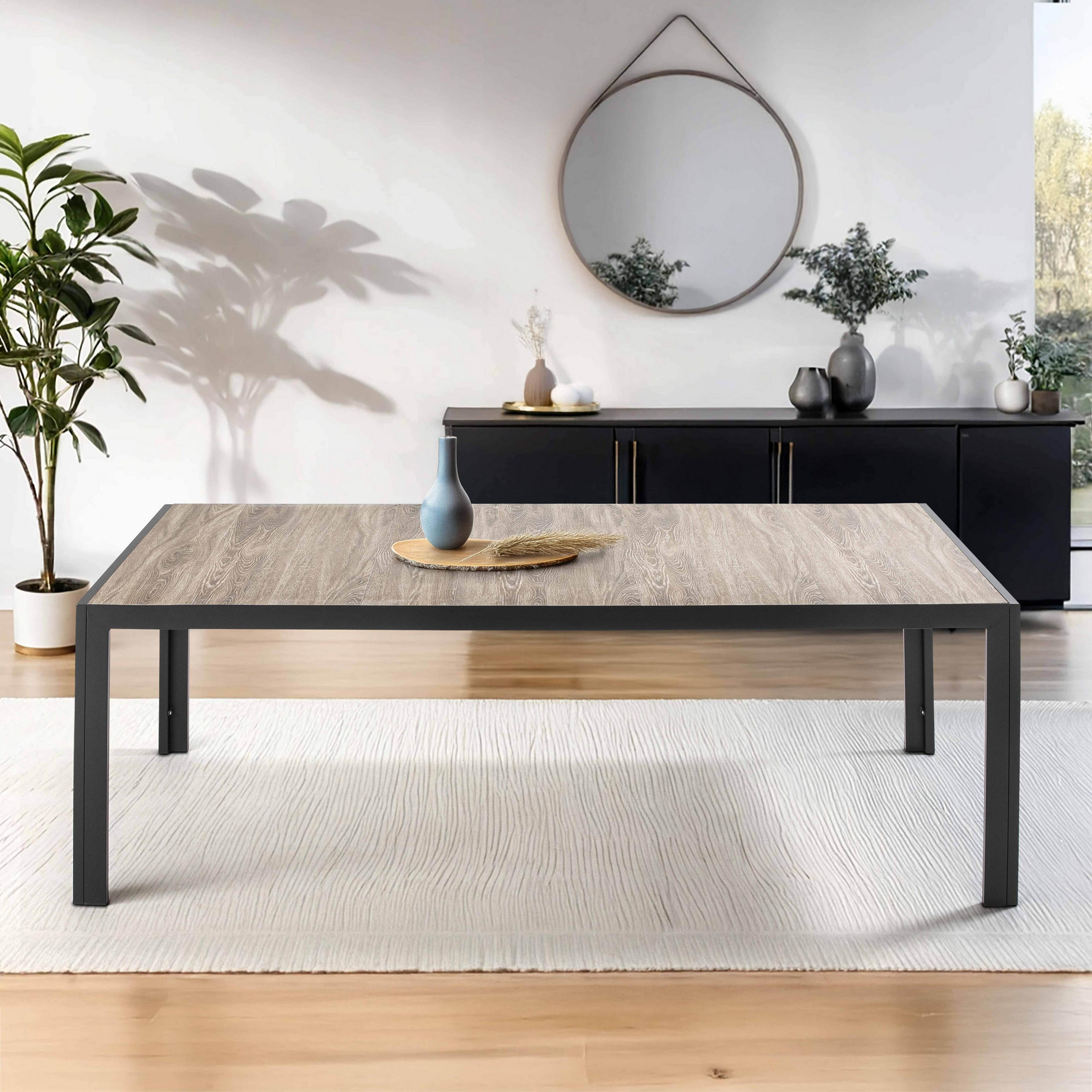 GARTENTISCH ., Grau - Grau, Metall (206/100/74cm) - Oviala