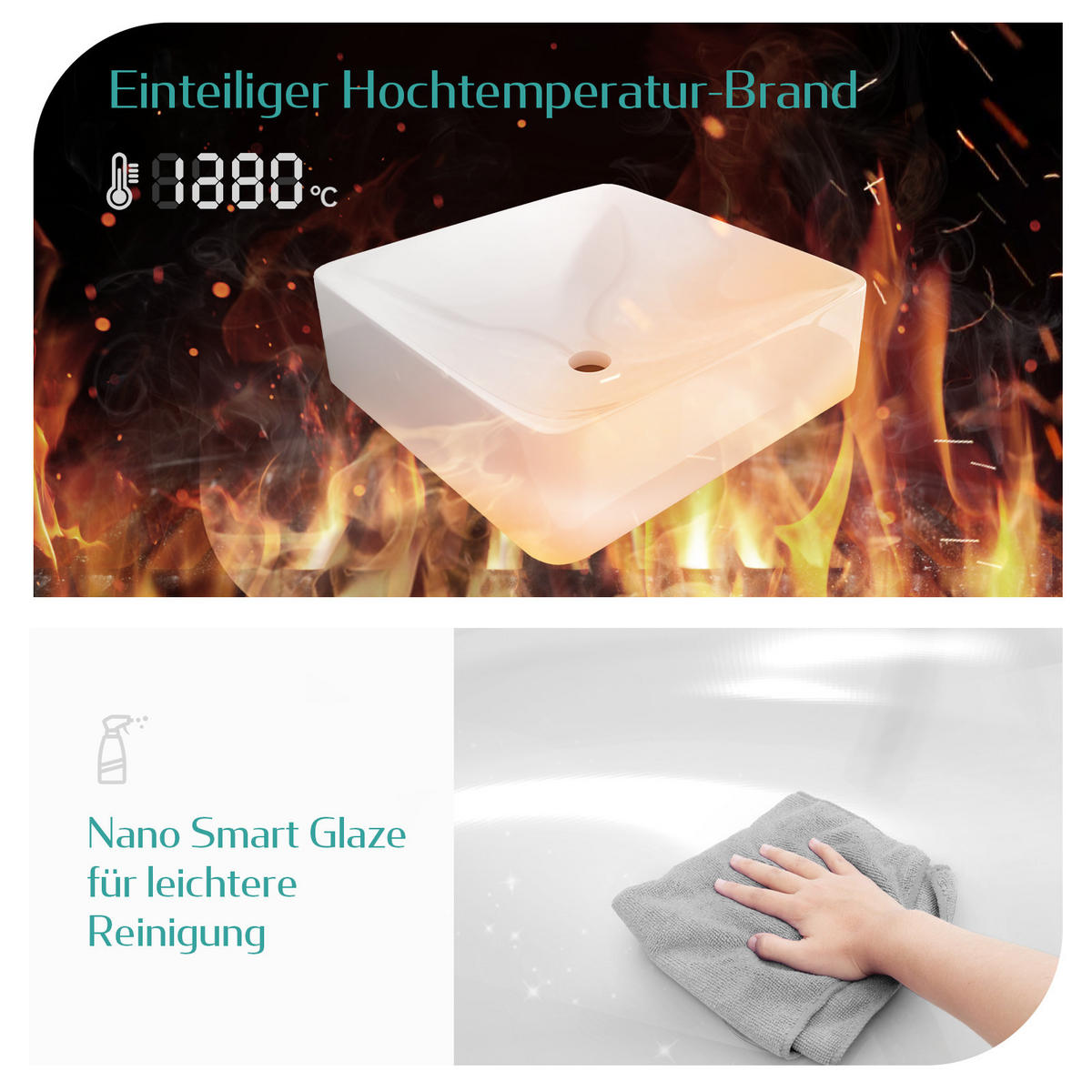 KUNDENDIENST - Weiß Hochglanz, Keramik (39.5/12/59.5cm) - EMKE