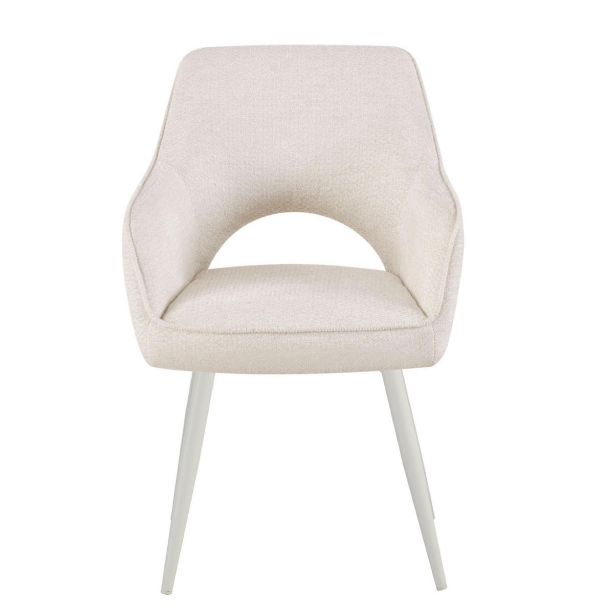 ESSZIMMERSTUHL THOMAS-MOMO 2er-Set 4-Fuss-Gestell - Weiß, Textil (57/86/63cm) - DUBI Möbel