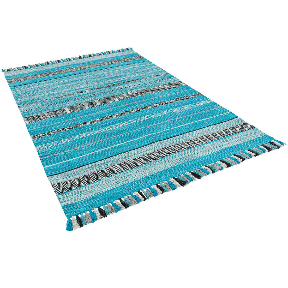 NATUR TEPPICH KELIM KALLEEN - Türkis, Textil (120/180cm) - Pergamon