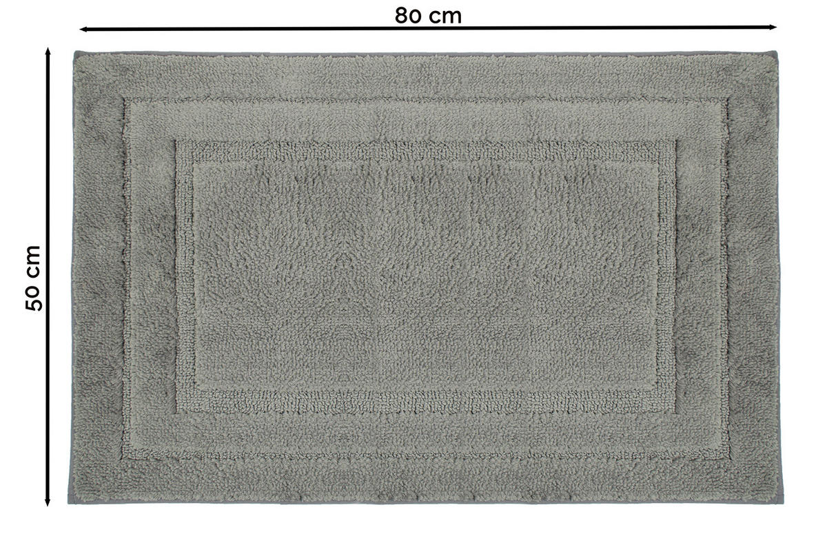 BADEMATTE, 50x80 cm, 100% Polyester, Grau - Grau, Textil (50/80cm) - Zollner