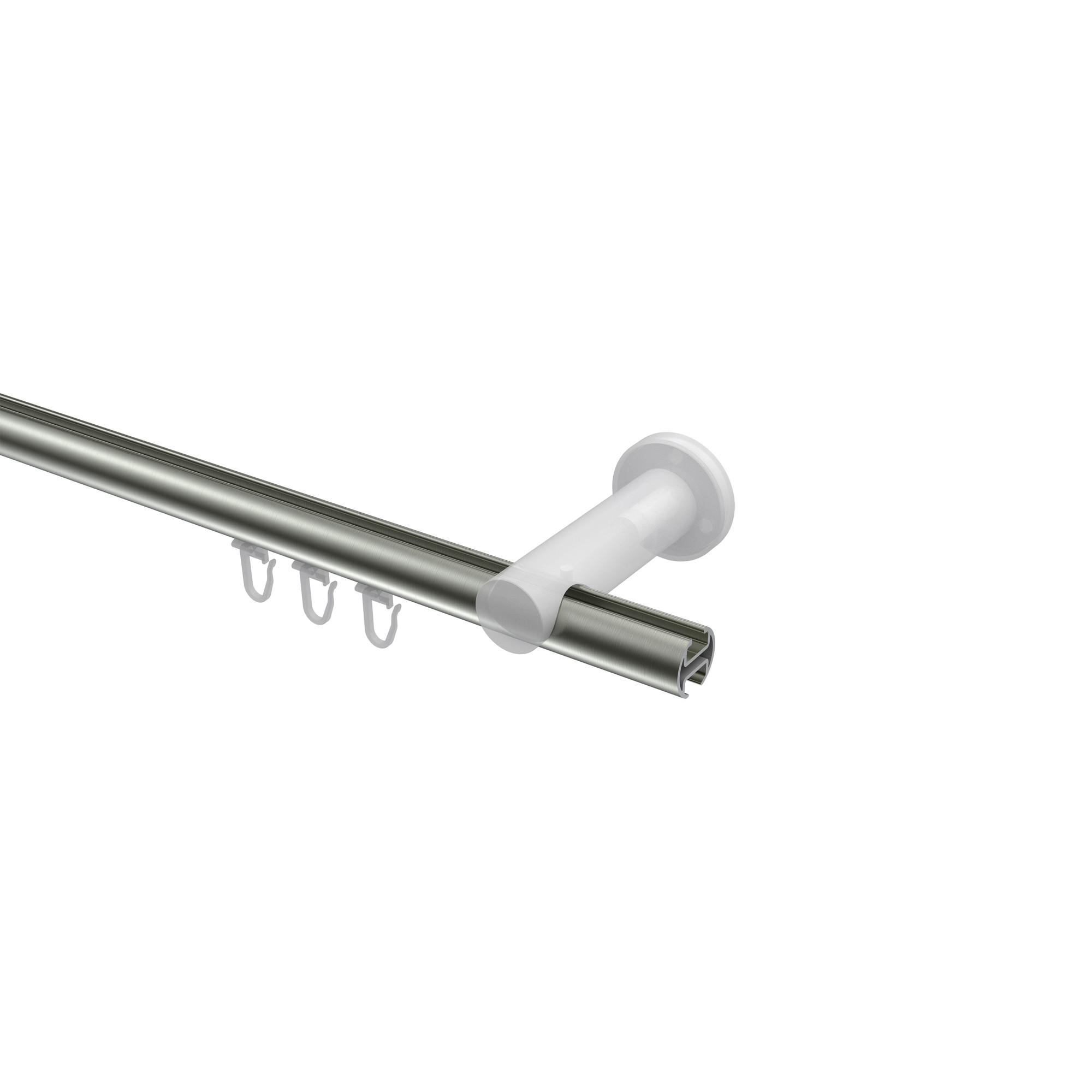 GARDINENSTANGE INNENLAUF Platon Mavell 520 cm (geteilt in 4 x 130 cm), 1-läufig, 20 mm Ø Edelstahl-Optik - Edelstahlfarben/Silberfarben, Metall (520cm) - INTERDECO