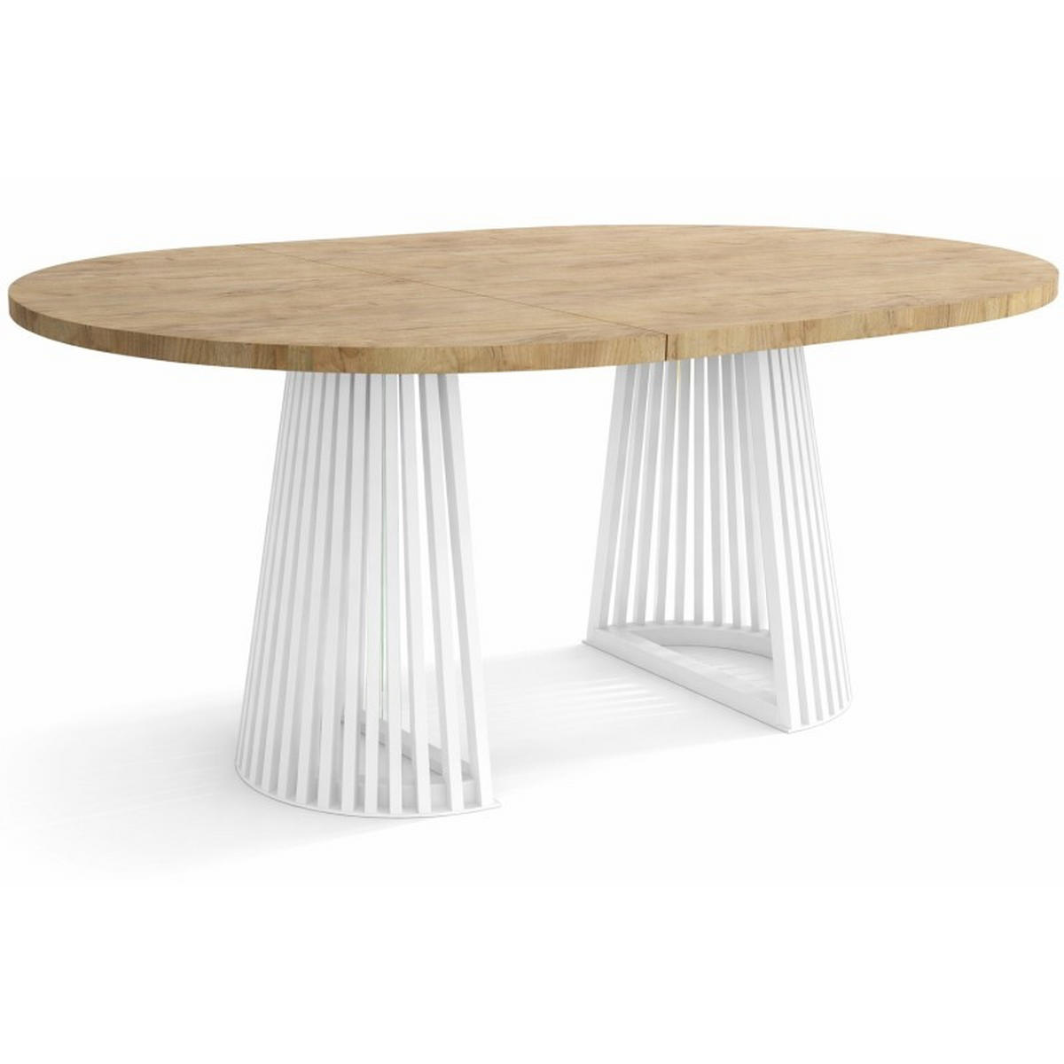 TISCH Weiß DUSTO Ausziehbar Mit Lamellen 100/200 cm - Weiß/Braun, Holzwerkstoff (200/100/77cm) - Sepro Meble