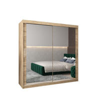 SCHWEBETÜRENSCHRANK 200/200/62 2-türig - Silberfarben/Sonoma Eiche, Holz/Kunststoff (200/200/62cm) - MÖBEL KRYSPOL