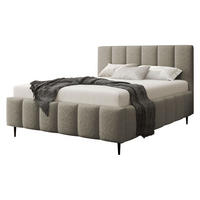 POLSTERBETT Lunaro Leg - Hellbraun/Schwarz, Holz/Textil (140/200cm) - MIRJAN24