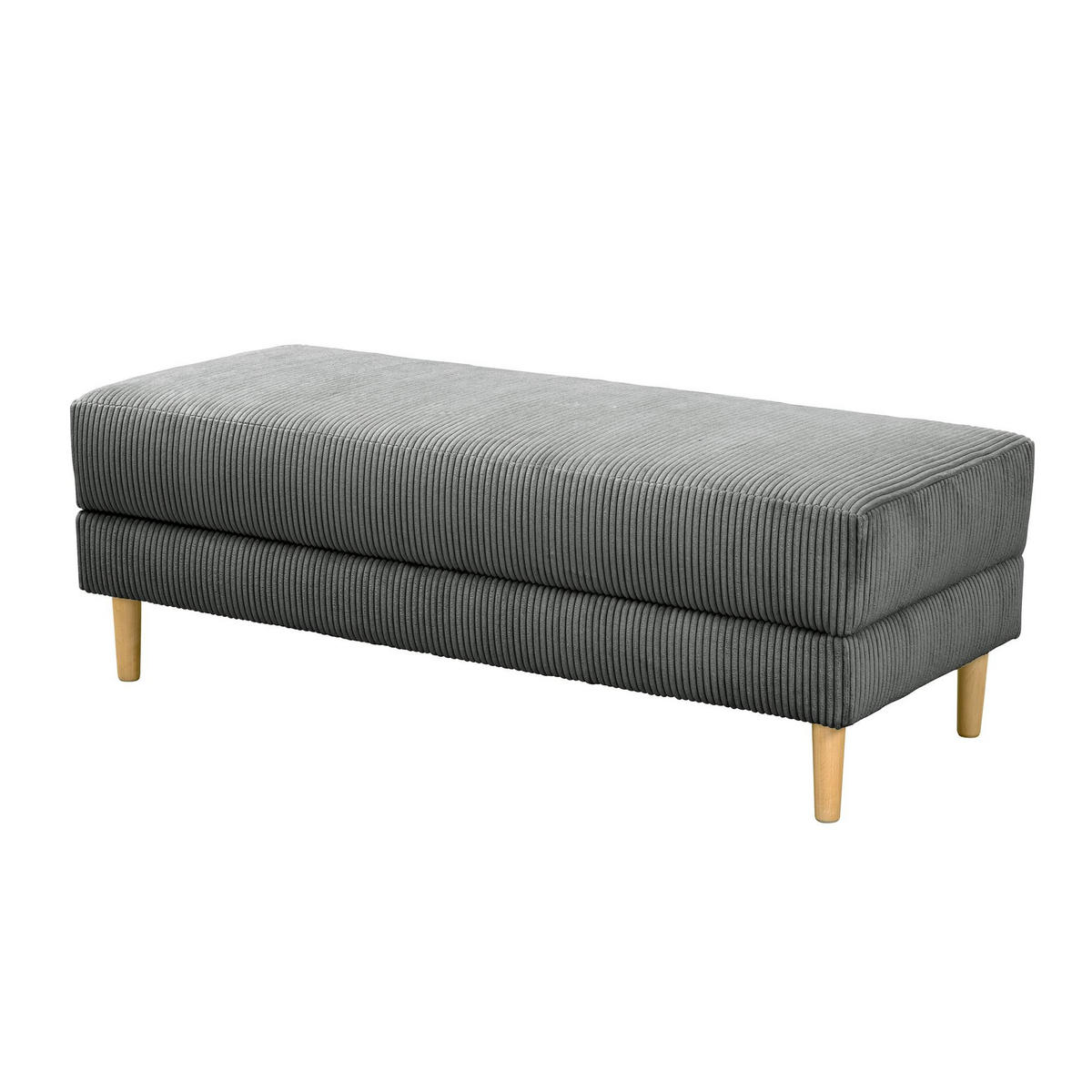 FUNKTIONSSOFA mit Hocker Kattie Cordstoff anthrazit - Anthrazit, Kunststoff (144/230cm) - 58aufmkessel