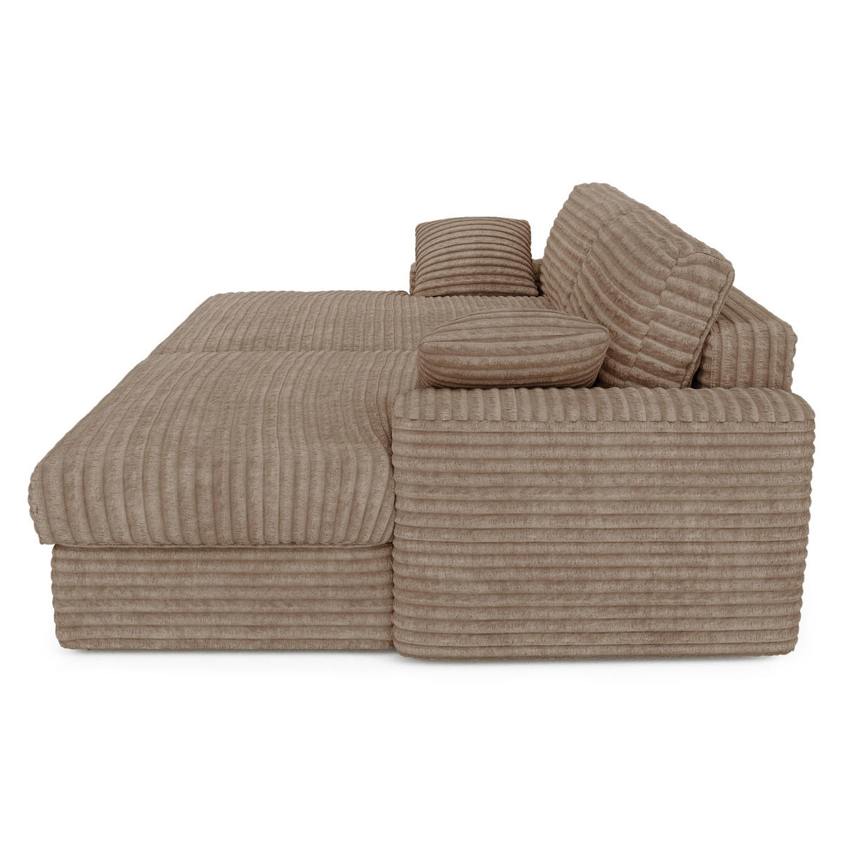 SOFA PLUM XXL-Cord Taupe 260cm - Taupe, Textil (260/83/155cm) - Premium Interiors