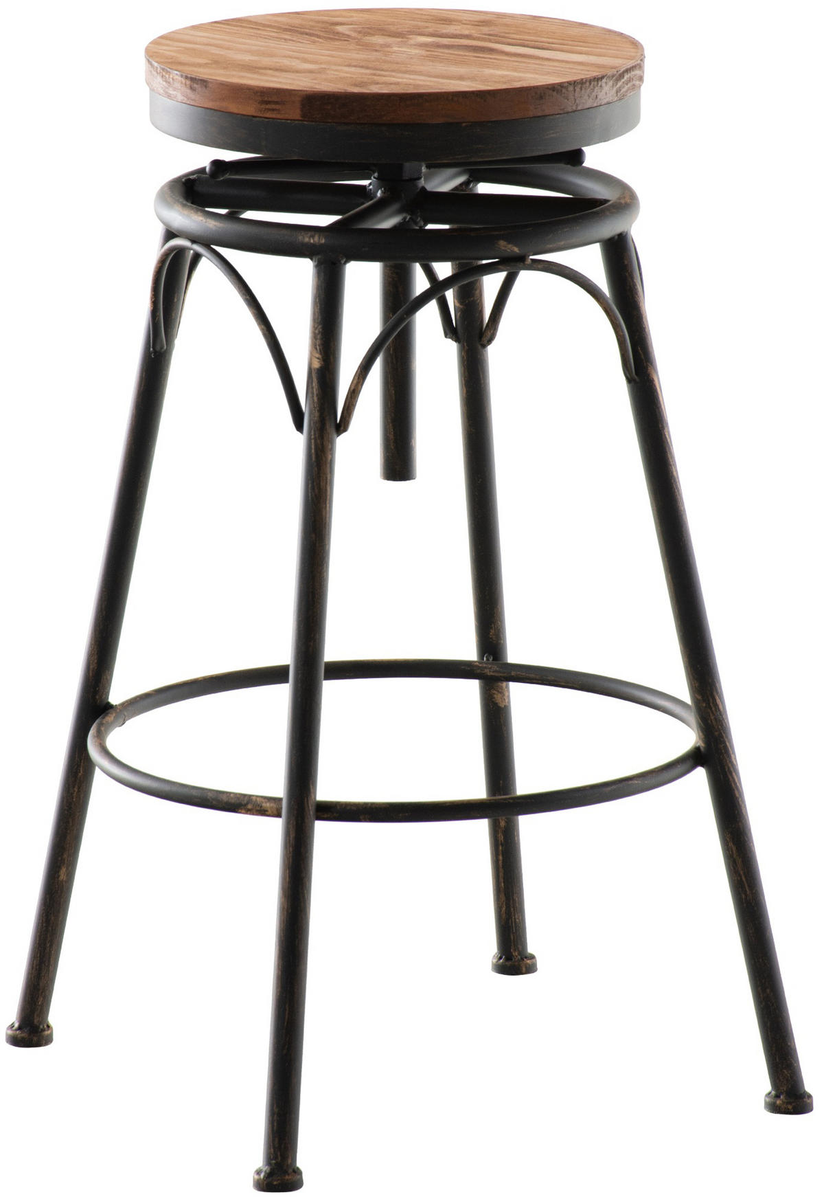 BARHOCKER 2er Set Bean bronze - Braun, Holz/Metall (42/90/42cm) - TPFLiving