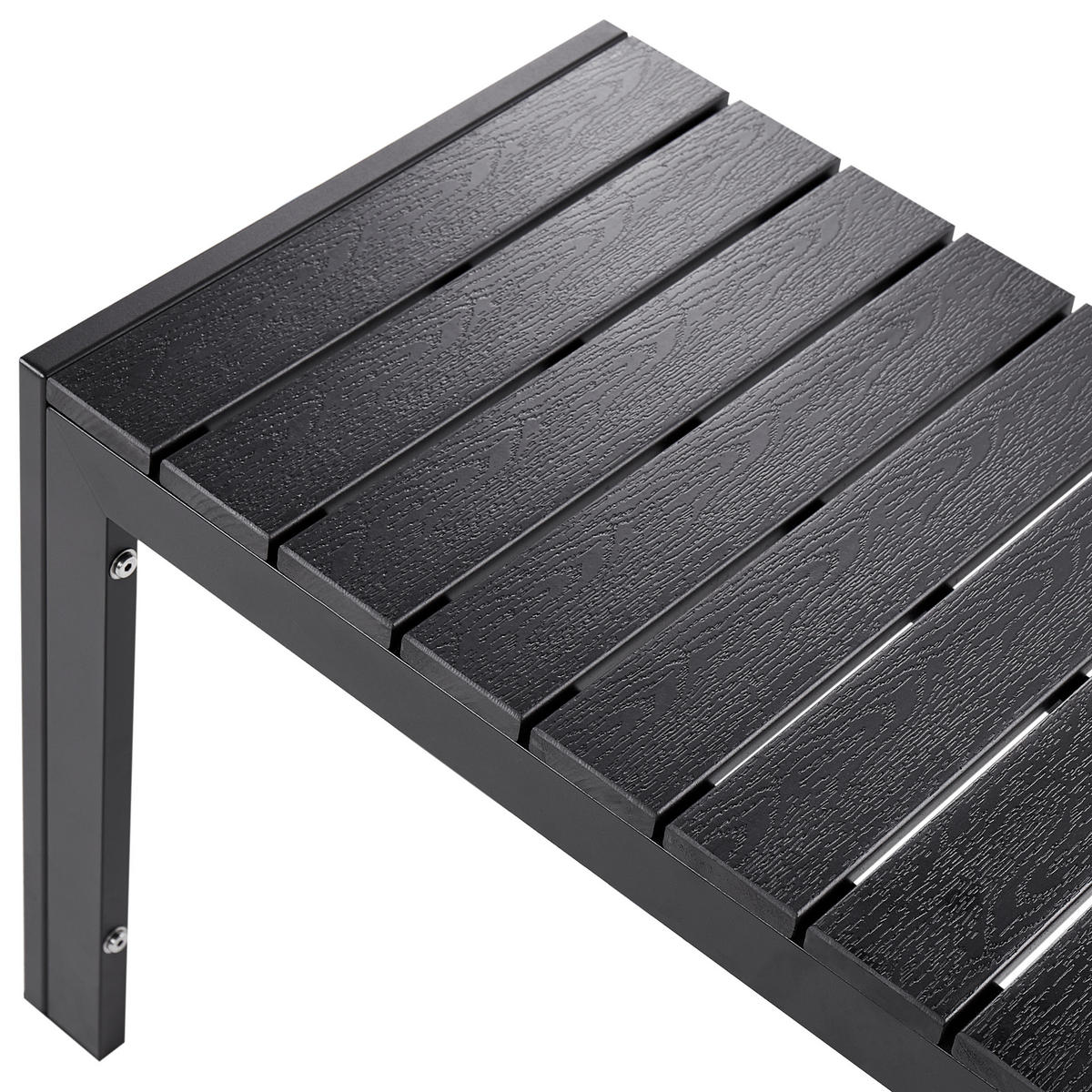 GARTENTISCH-SET 4-Sitzer Schwarz Nardo - Schwarz, Kunststoff - Beliani