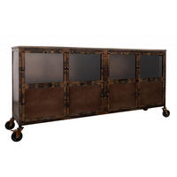 SIDEBOARD Mango 180x40x90 braun lackiert HEAVY INDUSTRY #215 - Braun, Holz (180/90/40cm) - Massivmoebel24