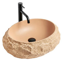 AUFSATZWASCHBECKEN Rea Mika Light Terracotta - Beige, Keramik (38/15/50cm) - REA