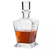 WHISKYKARAFFE MIT STOPPER, 1 Stk., 750 ml, Handgemacht - Transparent, Glas (0.75L) - Krosno Glass