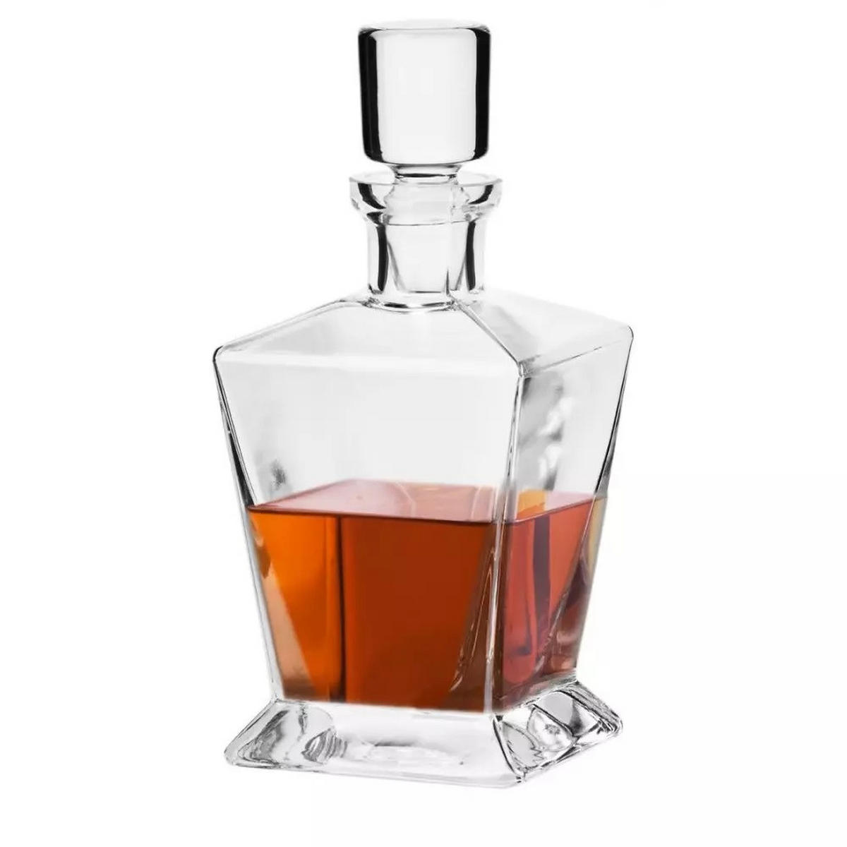 WHISKYKARAFFE MIT STOPPER, 1 Stk., 750 ml, Handgemacht - Transparent, Glas (0.75L) - Krosno Glass