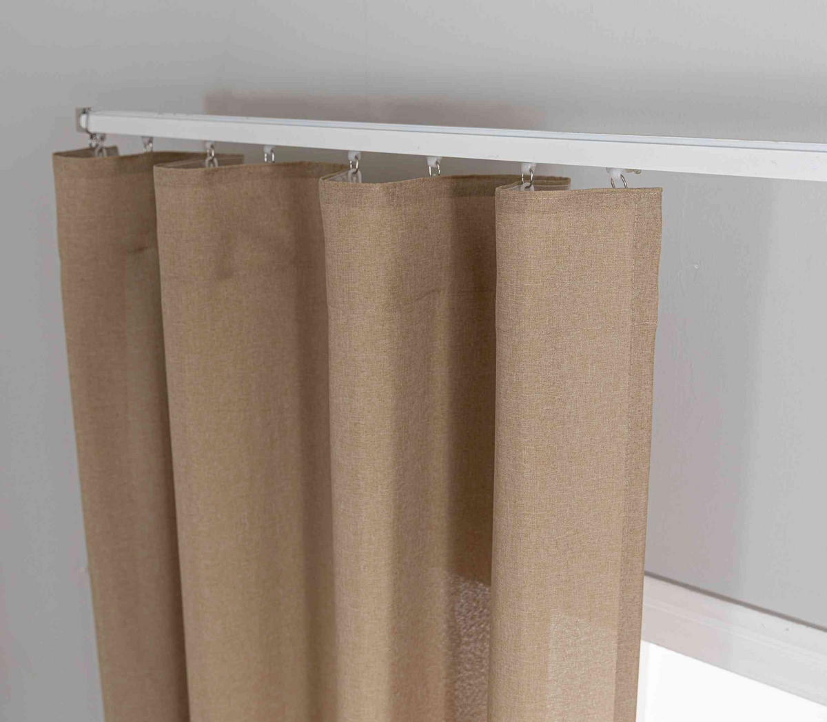 GARDINE Wellenvorhang Wien 245x145 cm Taupe - Taupe, Textil (145/245cm) - Gardinenbox